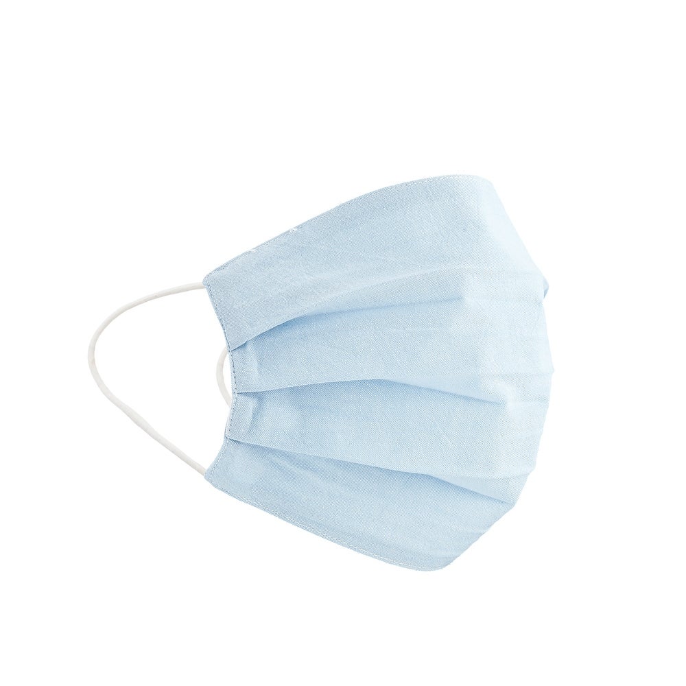 Solid Chambray Veil Face Mask, Light Blue