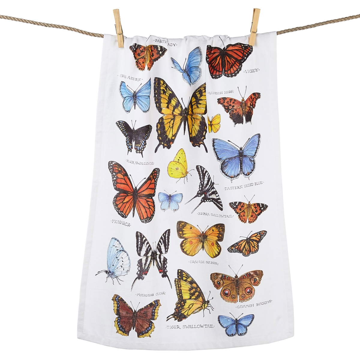Picture of Peking Handicraft 04SER531WC 18 x 25 in. Field Guide Butterflies Flour Kitchen Towel 