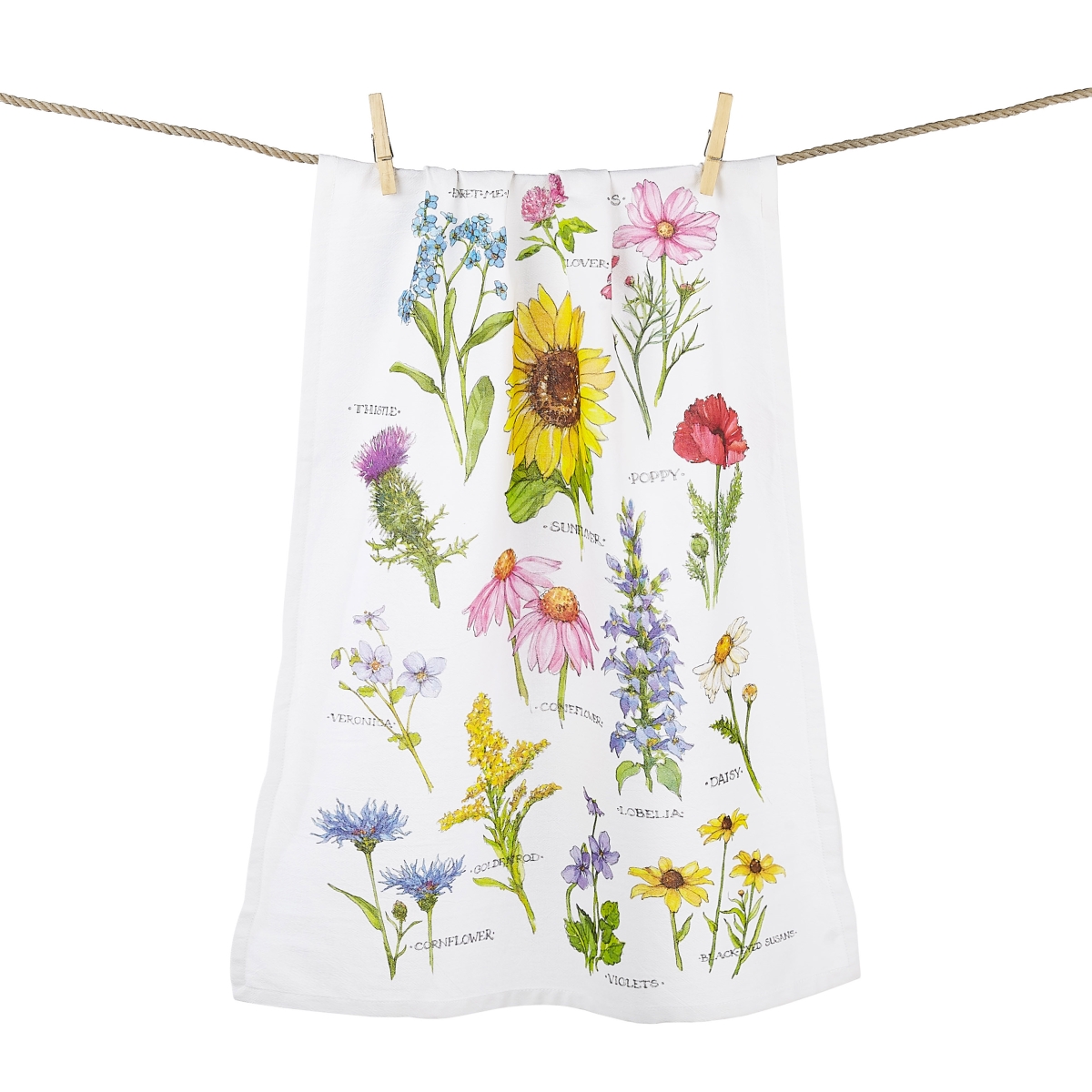 Picture of Peking Handicraft 04SER533WC 18 x 25 in. Field Guide Wildflower Flour Kitchen Towel 