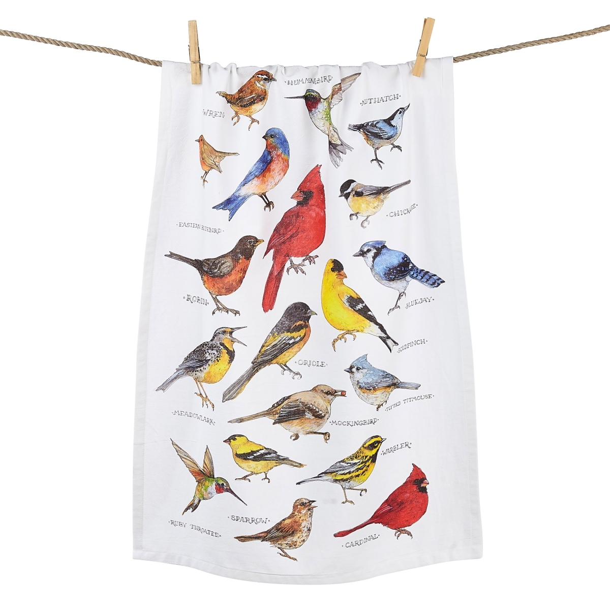 Picture of Peking Handicraft 04SER535WC 18 x 25 in. Field Guide Birds Flour Sack Kitchen Towel 