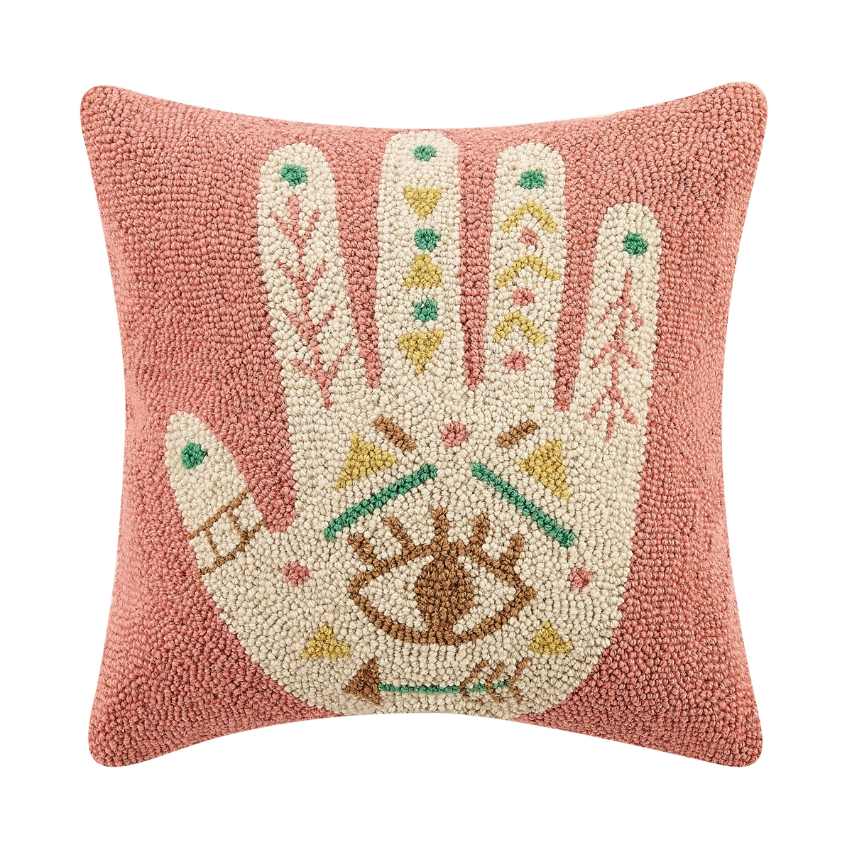 Picture of Peking Handicraft 30TG421C16SQ 16 x 16 in. Boho Hand Poly Filled Square Hook Pillow
