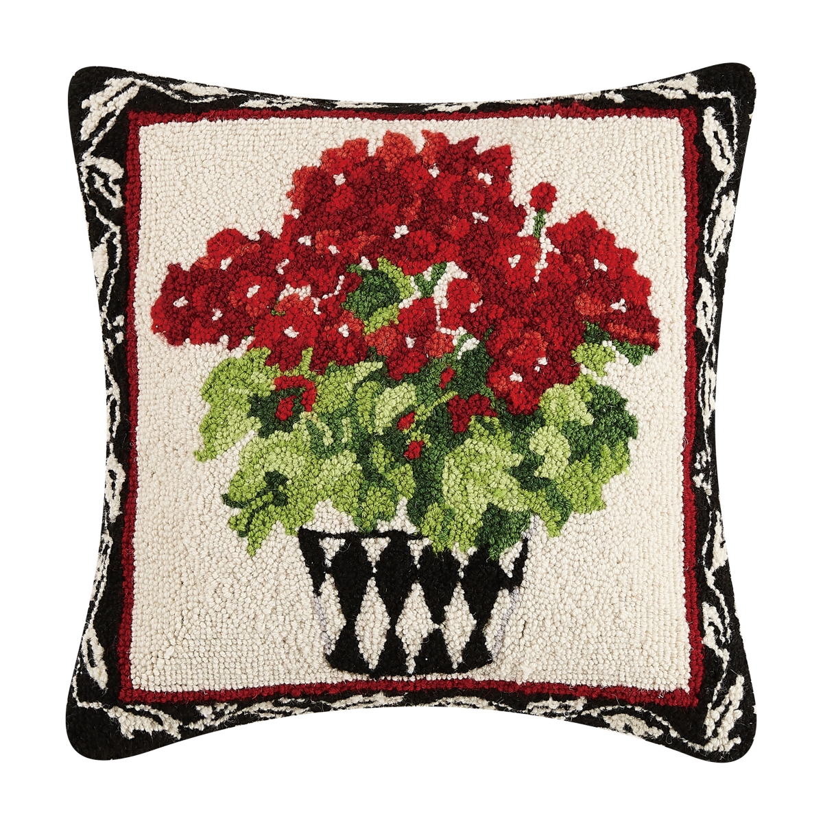 Picture of Peking Handicraft 30SER423C18SQ 18 x 18 in. Geranium Pots Poly Filled Square Hook Pillow