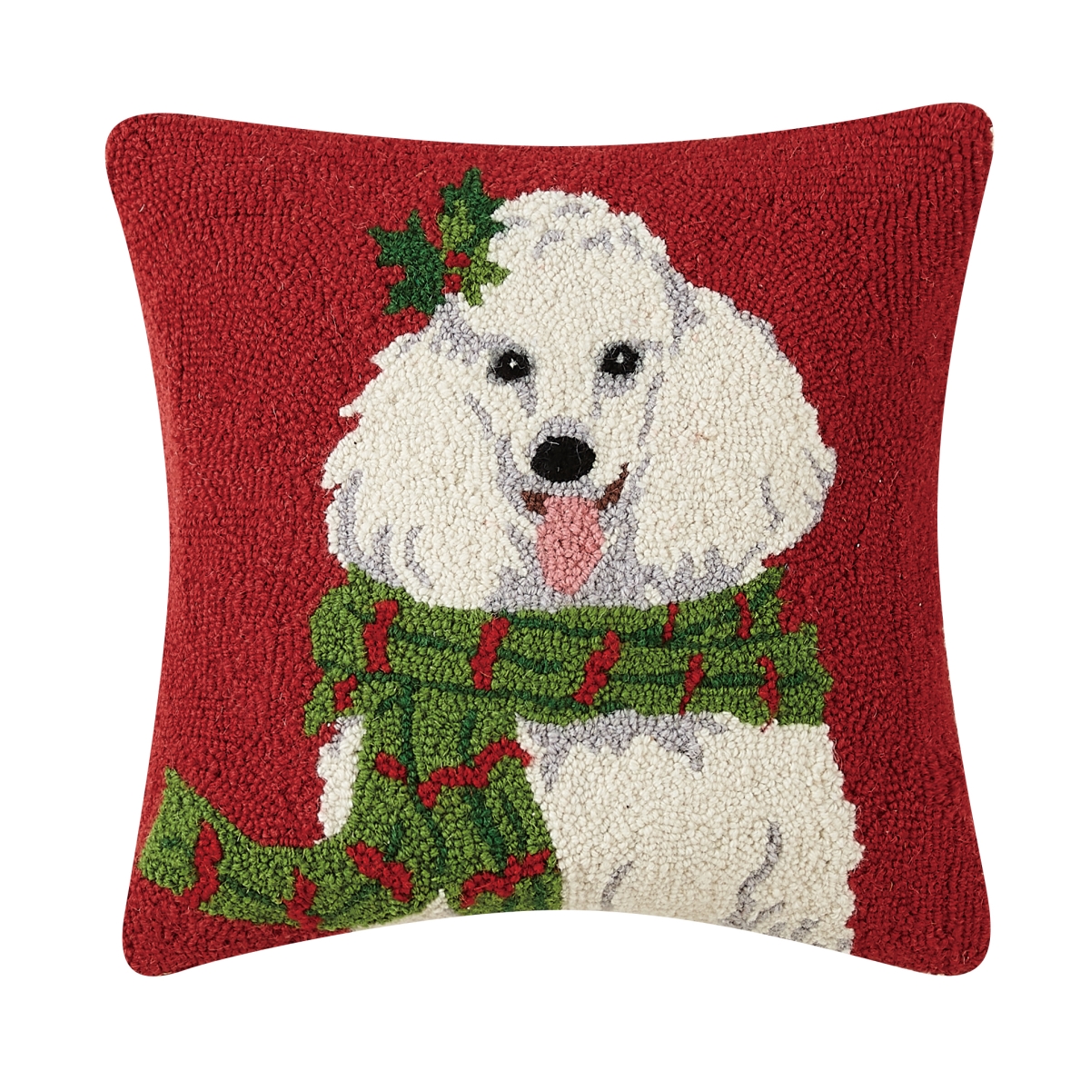 16 x 16 in. Christmas Poodle Poly Filled Pillow