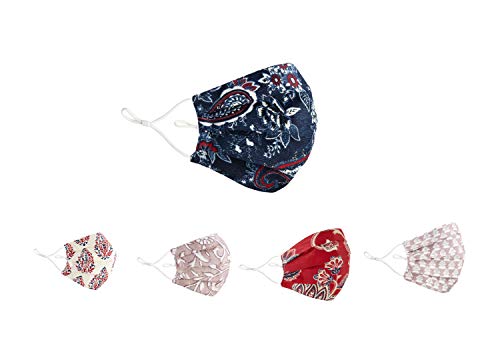 Fabric Paisley Face Mask, Blue - Case of 6