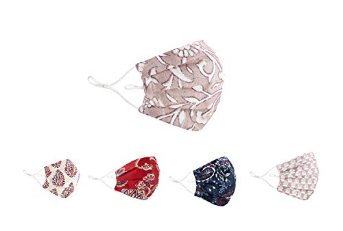 Fabric Paisley Face Mask, Purple - Case of 6