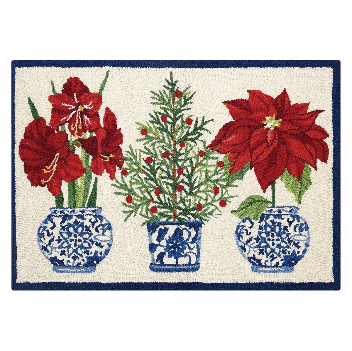 2 x 3 ft. Holiday Chinese Hook Rectangle Wool Area Rug
