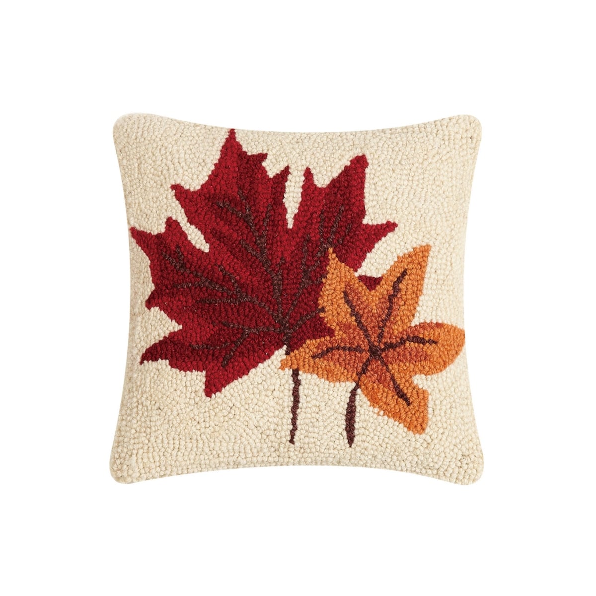 31TG873C10SQ 10 x 10 in. Fall Leaves Poly Filled Hook Pillow