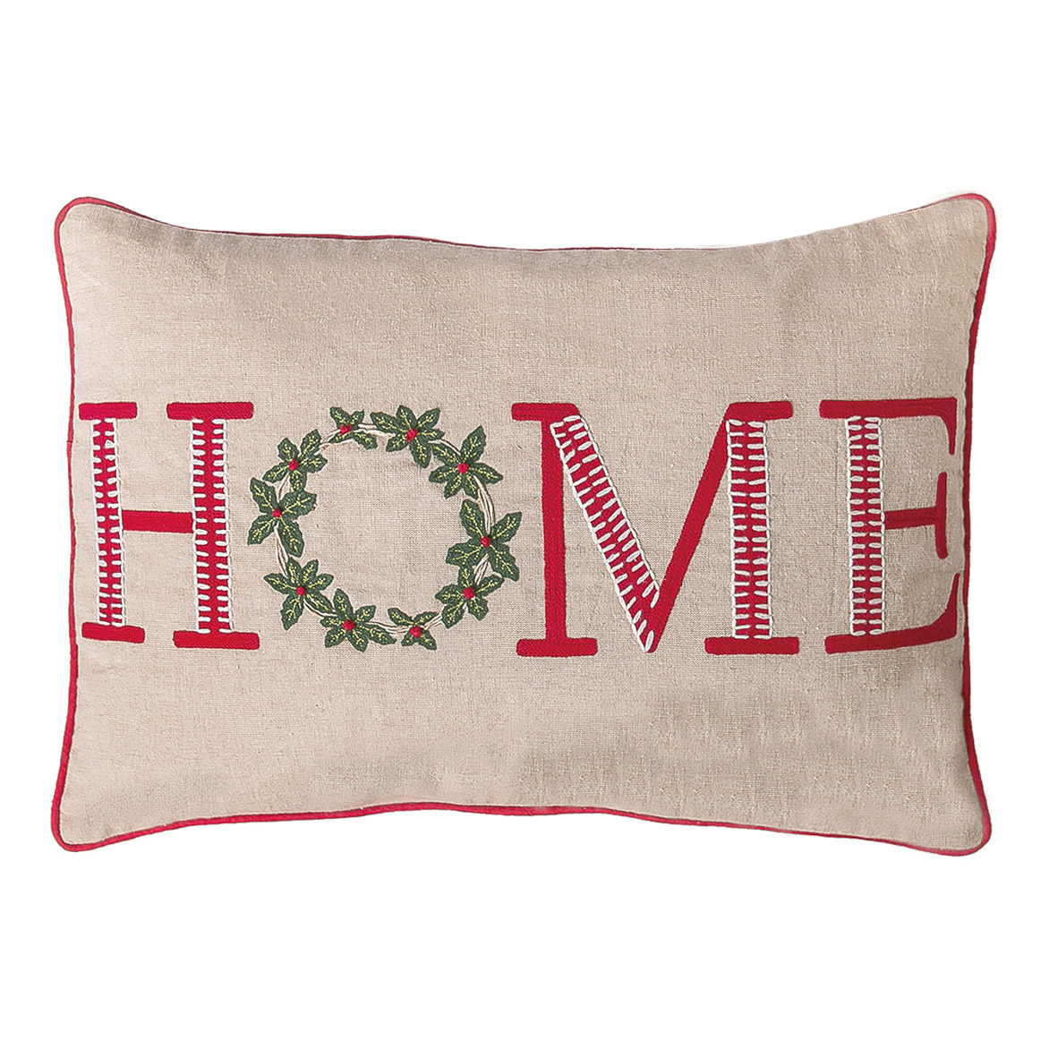 31PK1001C20OB 14 x 20 in. Christmas Home Embroidered Pillow
