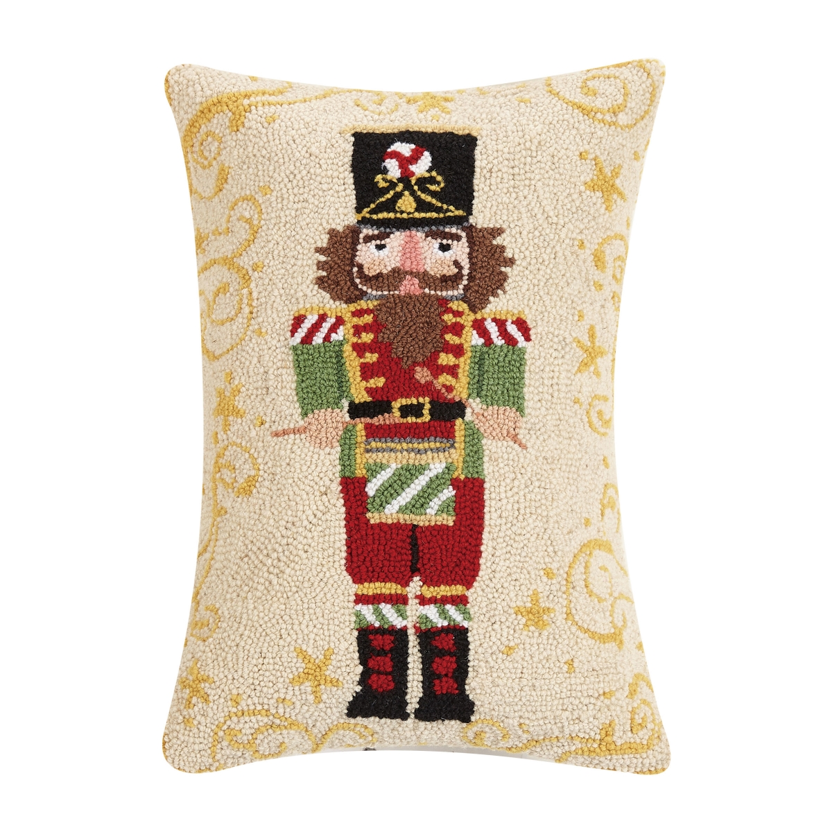 Picture of Peking Handicraft 31SW252C20OB 14 x 20 in. Holiday Magic Nutcr Gold Poly-Filled Hook Pillow
