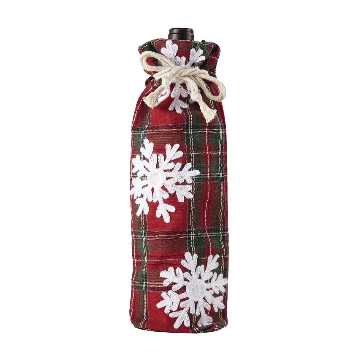 Picture of Peking Handicraft 19PK1033WBWC 5.5 x 13 in. Snow Flake Wine Bag