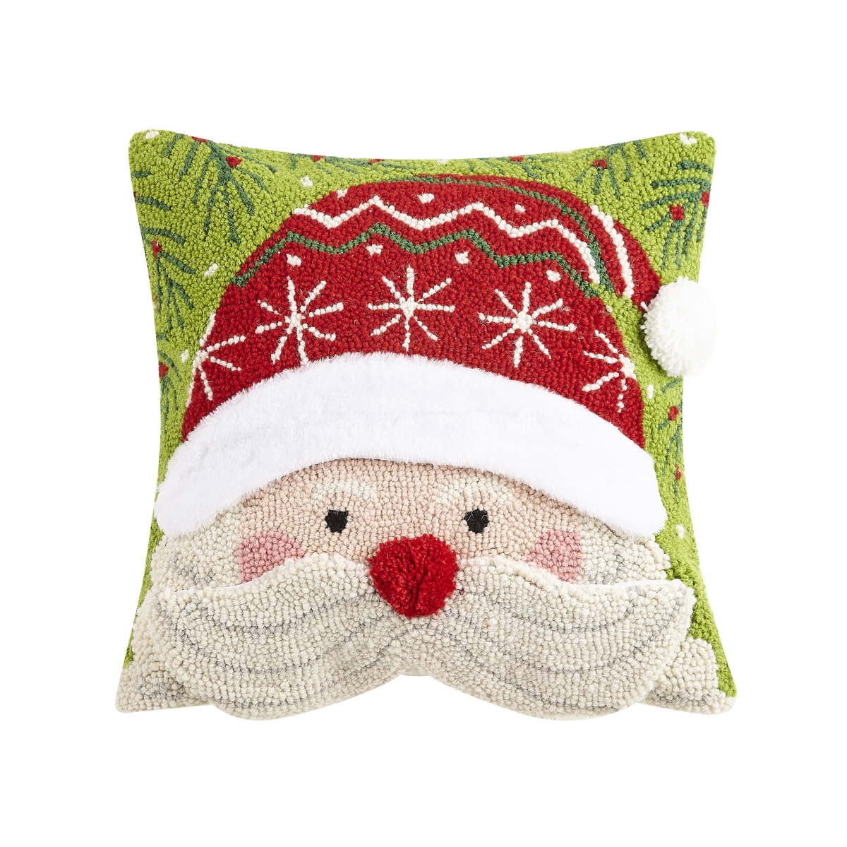 14 x 14 in. 3D Santa Polyster Hook Pillow