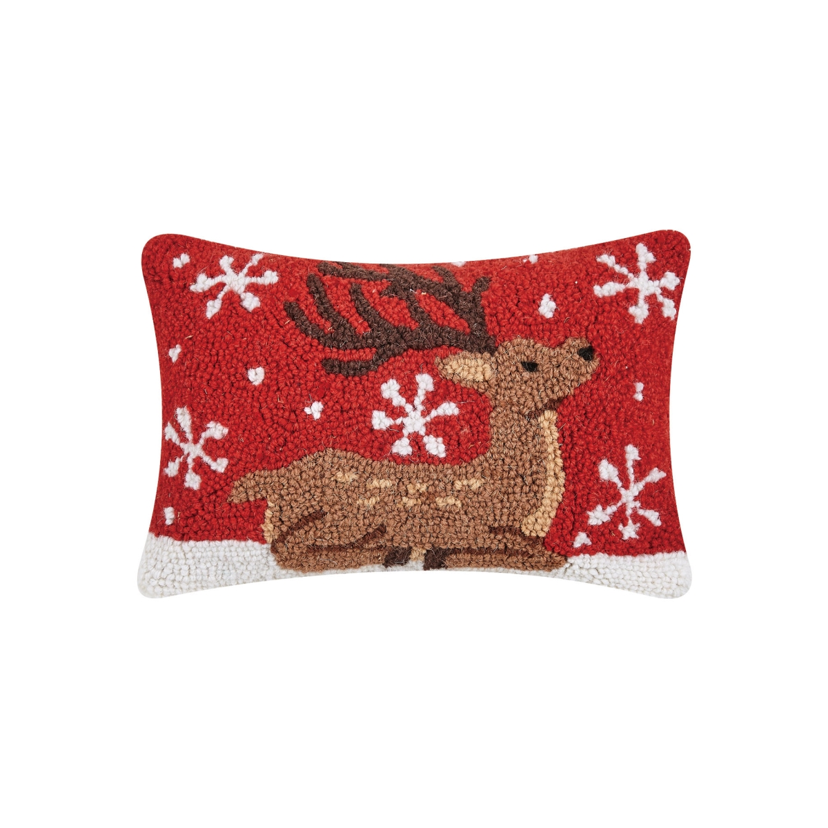 31TG894C12OB 8 x 12 in. Sitting Reindeer Hook Pillow