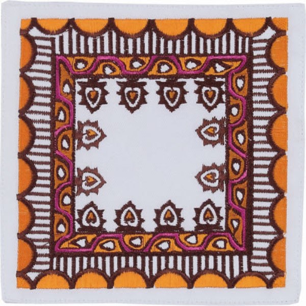 Picture of Peking Handicraft 20TT156AC06SQ 6 x 6 in. Terranea Cocktail Napkin, Orange, Set of 4