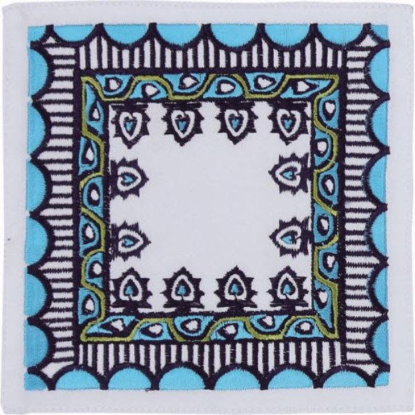 Picture of Peking Handicraft 20TT156BC06SQ 6 x 6 in. Terranea Cocktail Napkin, Blue, Set of 4