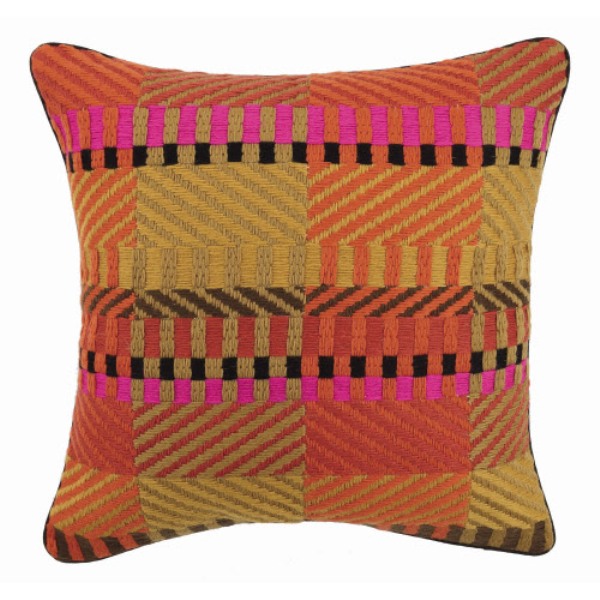 20 x 20 in. Vintage Weave Warm Bargello Down Filled Pillow
