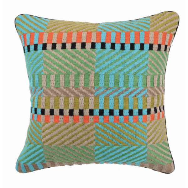 20 x 20 in. Vintage Weave Cool Bargello Down Filled Pillow