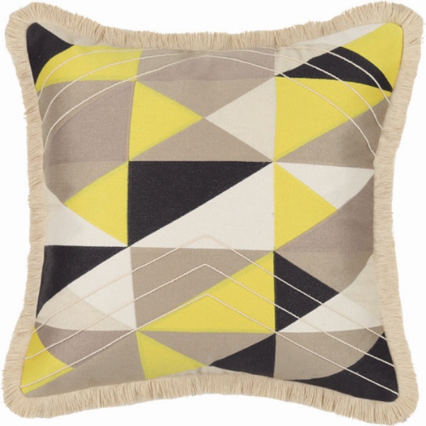 20 x 20 in. Colfax Embroidered Down Filled Pillow, Yellow