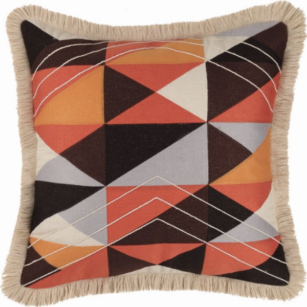 20 x 20 in. Colfax Embroidered Down Filled Pillow, Orange