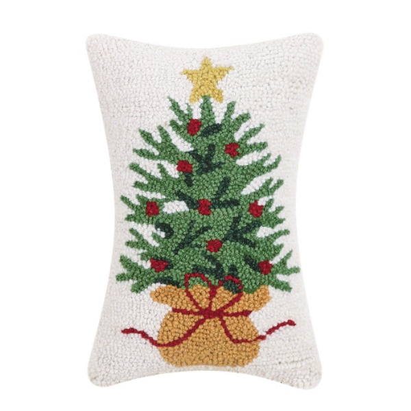 8 x 12 in. Wrapped Christmas Tree Polyester Filler Hook Pillow