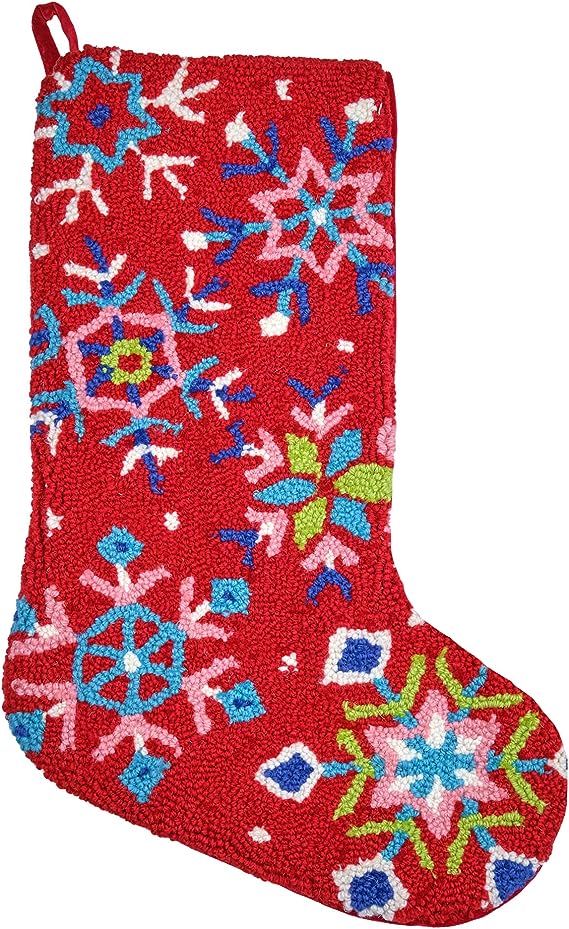 12 x 20 in. Colorful Snowflakes Hook Stocking