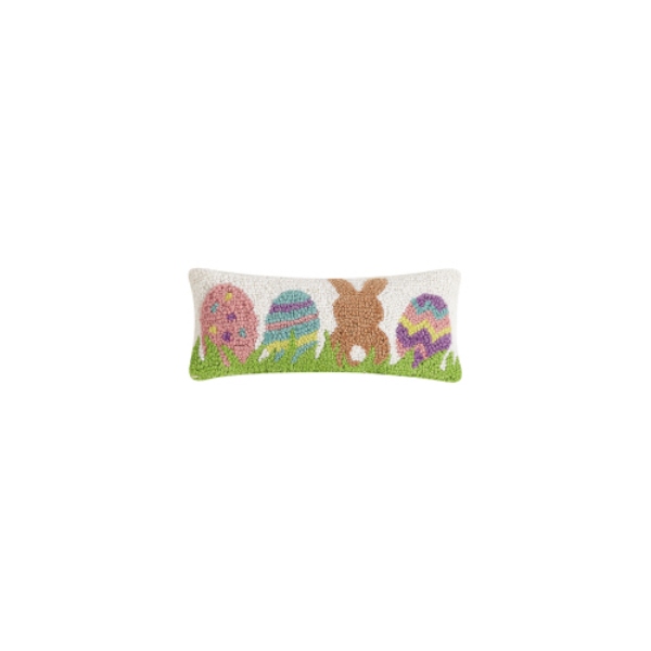 30TG1084C05OB 12 x 5 in. Bunny with Eggs Blown-in Filled Hook Pillow