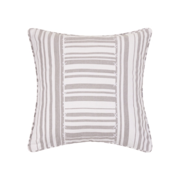 20 x 20 in. Gray Stripe Patch Polyester Filler Pillow