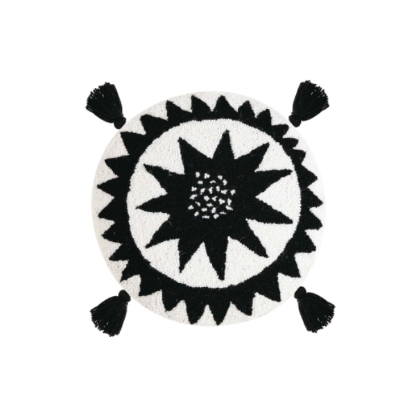 16 in. Soleil with Tassels Polyester Filler Round Hook Pillow
