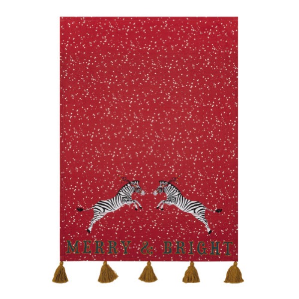 Picture of Peking Handicraft 04YE39C 18 x 25 in. Red Zebra with Tassels Kitchen Towel
