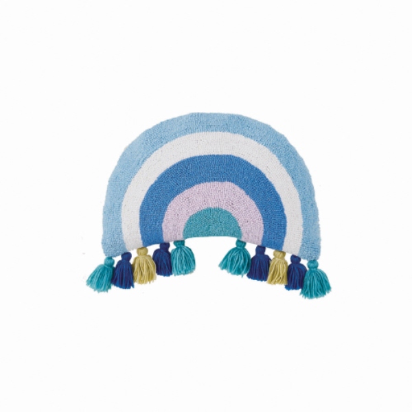 30APS68C18OB 12 x 18 in. Cool Rainbow with Tassels Polyester Filler Hook Pillow