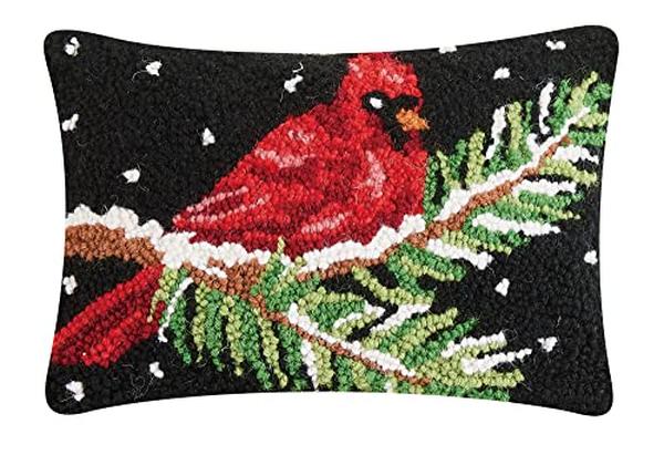 8 x 12 in. Cardinal on Branch Polyester Filler Hook Pillow