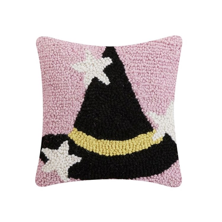 10 x 10 in. Witch Hat with Stars Hoop Poly-Filled Pillow