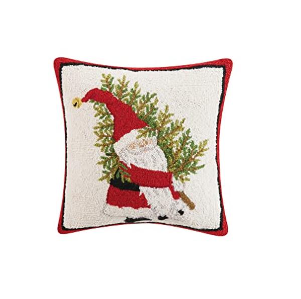 18 x 18 in. Santa Gnome Polyester Filler Hook Pillow