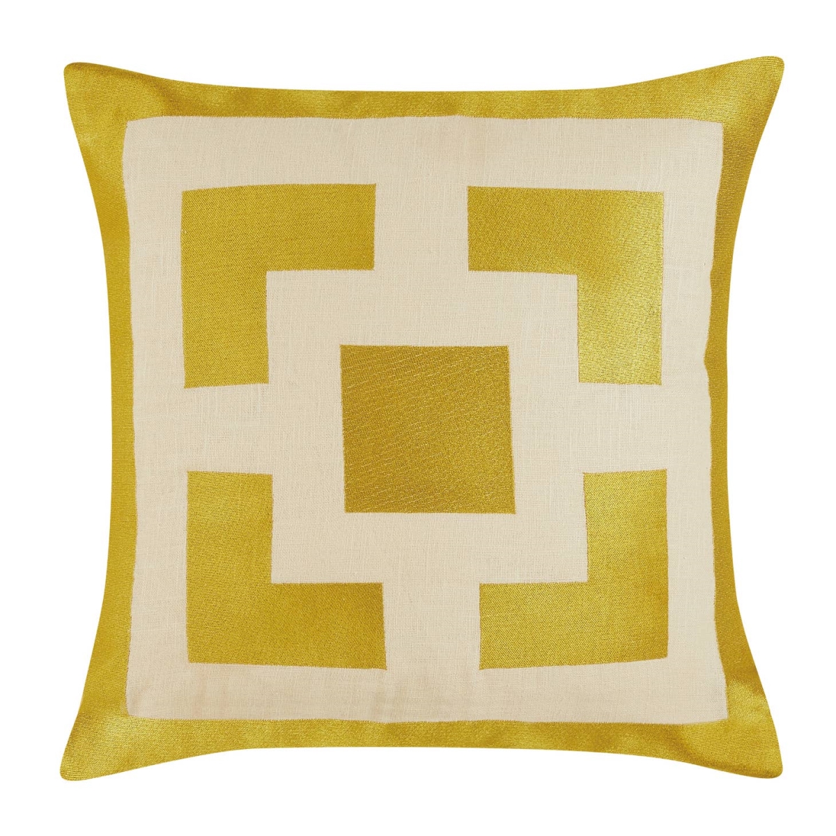 Picture of Peking Handicraft 24TT196C20SQ 20 x 20 in. Palm Springs Block Gold Embroidered Pillow