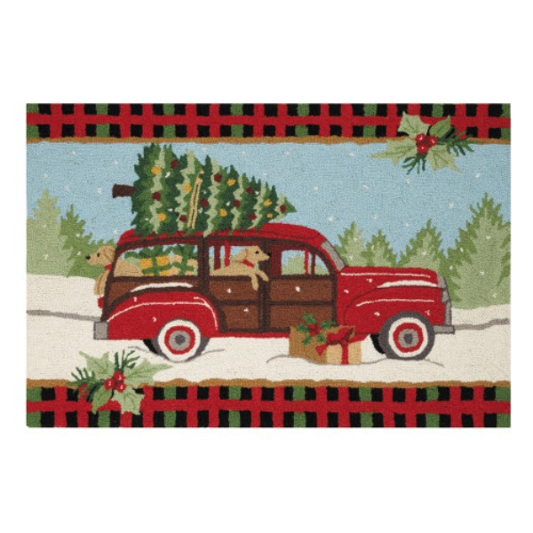 Picture of Peking Handicraft 31SW186C40 27 x 40 in. Red Wagon Plaid Hook Rug