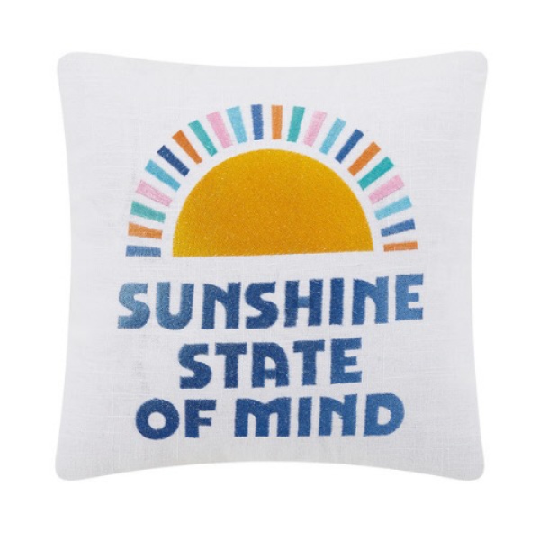 14 x 14 in. Sunshine State Embroidered Polyester Filler Pillow
