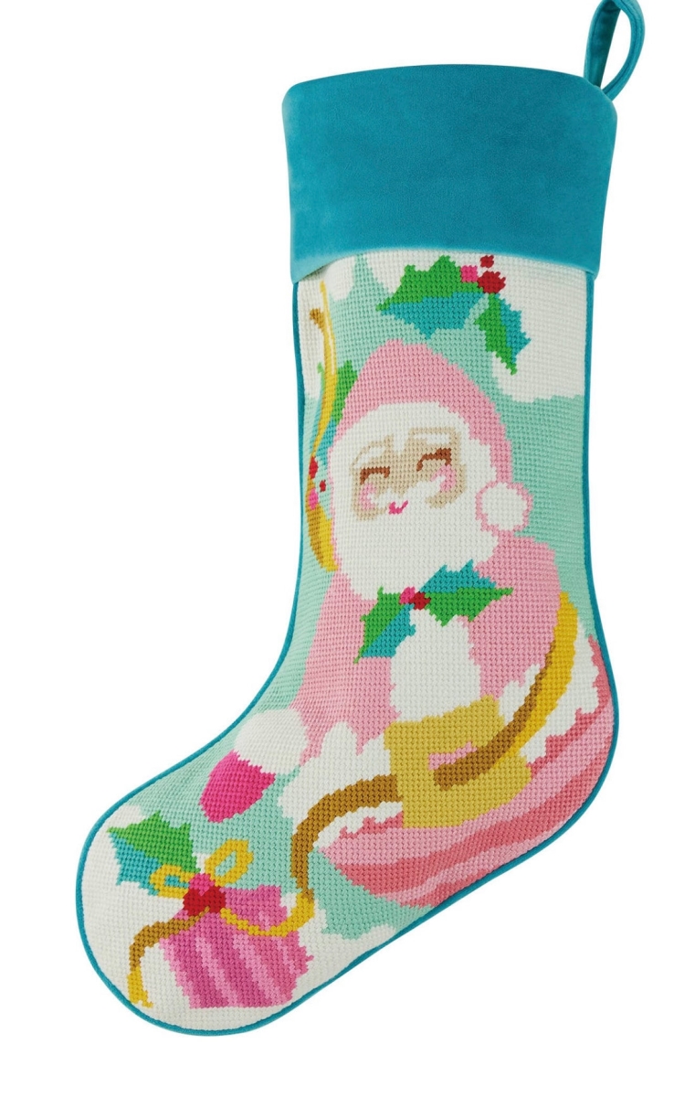 11 x 18 in. Papa Noel Embroidered Needlepoint Stocking