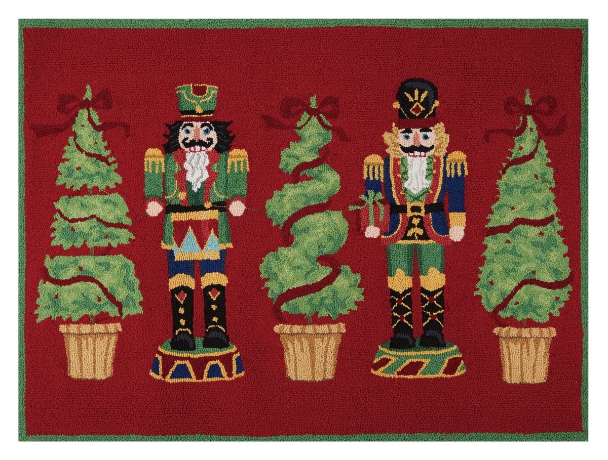 34 x 47 in. Nutcracker Topiary Hook Rug
