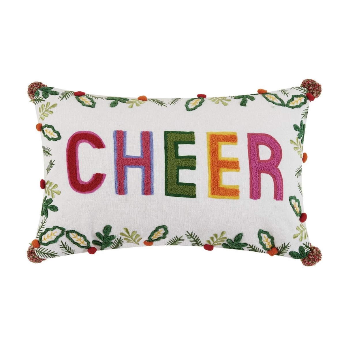 31DD14C18OB 12 x 18 in. Cheer Embroidered Decorative Pillow