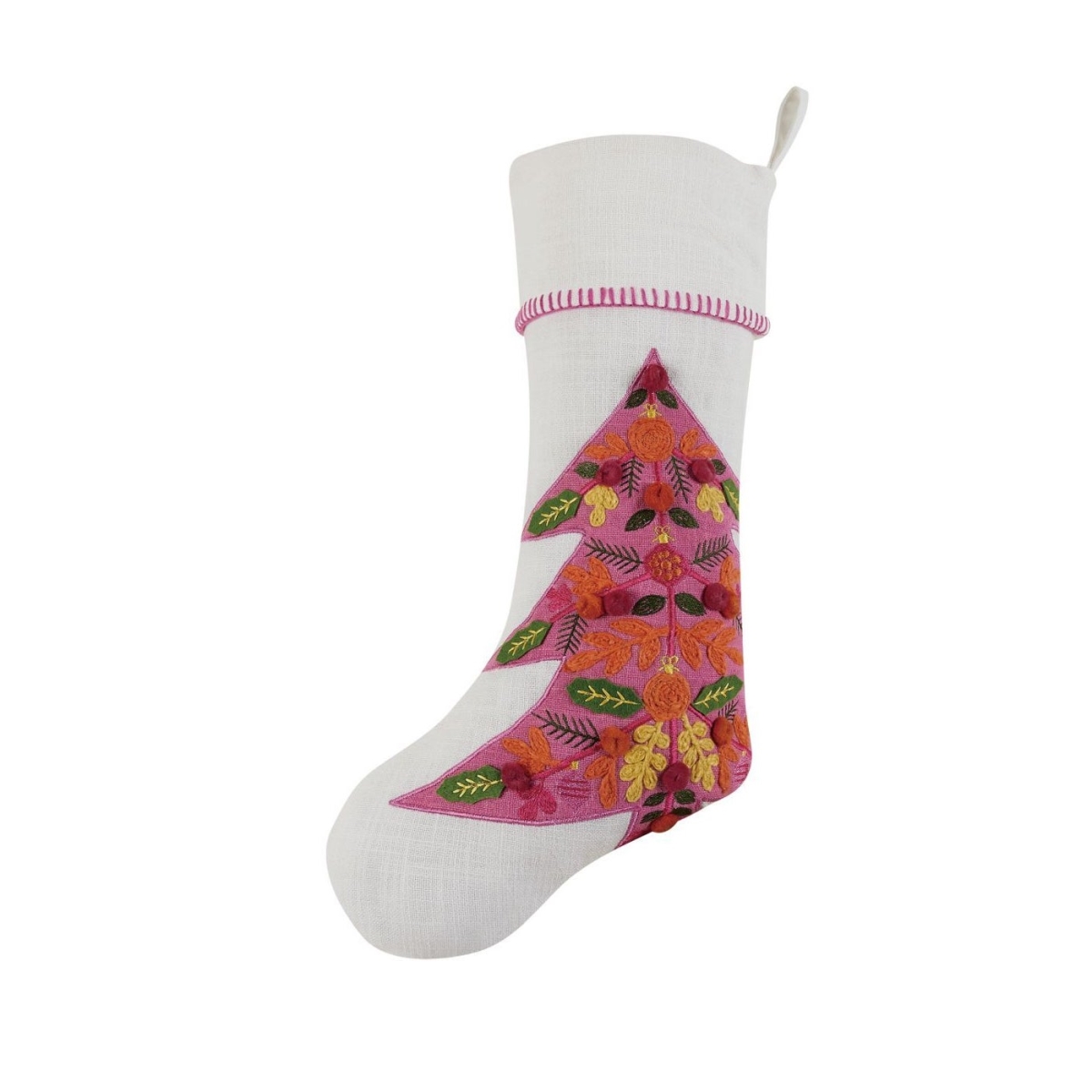 11 x 20 in. Merry Tree Embroidered Stocking