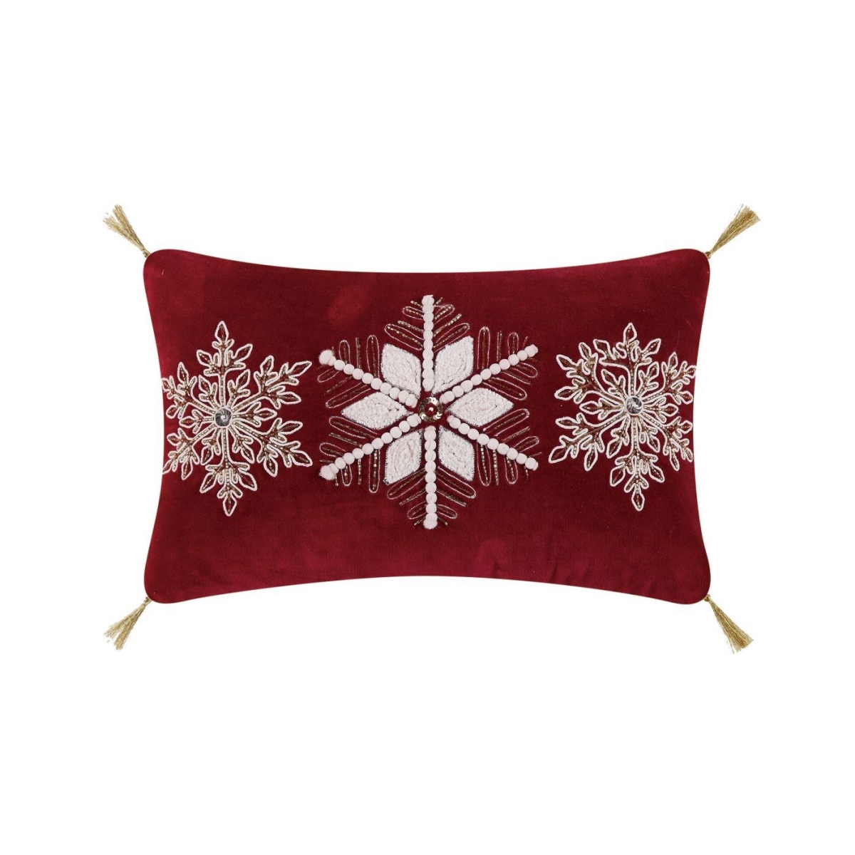 31DD30C18OB 12 x 18 in. Gilded Snowflakes Embroidered Decorative Pillow