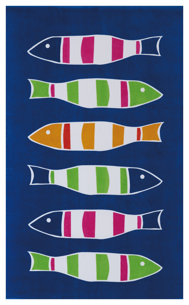 Picture of Peking Handicraft 19KN294C 35 x 60 in. Picket Fish Beach Towel