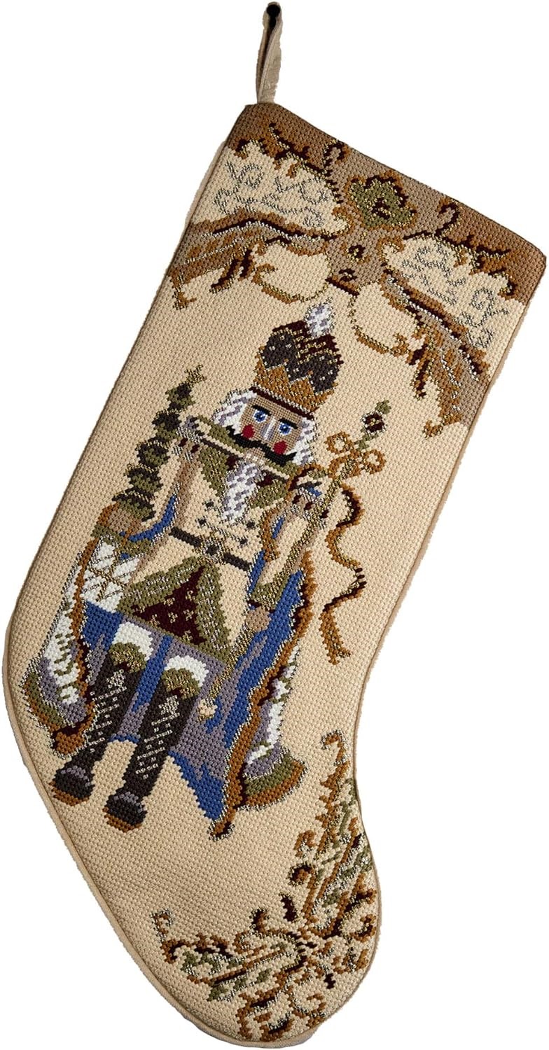 11 x 18 in. Nutcracker Embroidered Needlepoint Stocking