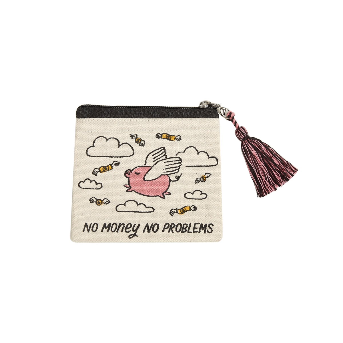 Picture of Peking Handicraft 19JES1093C 5 x 4 in. No Money No Problem 1 Design Pouch, Set of 6