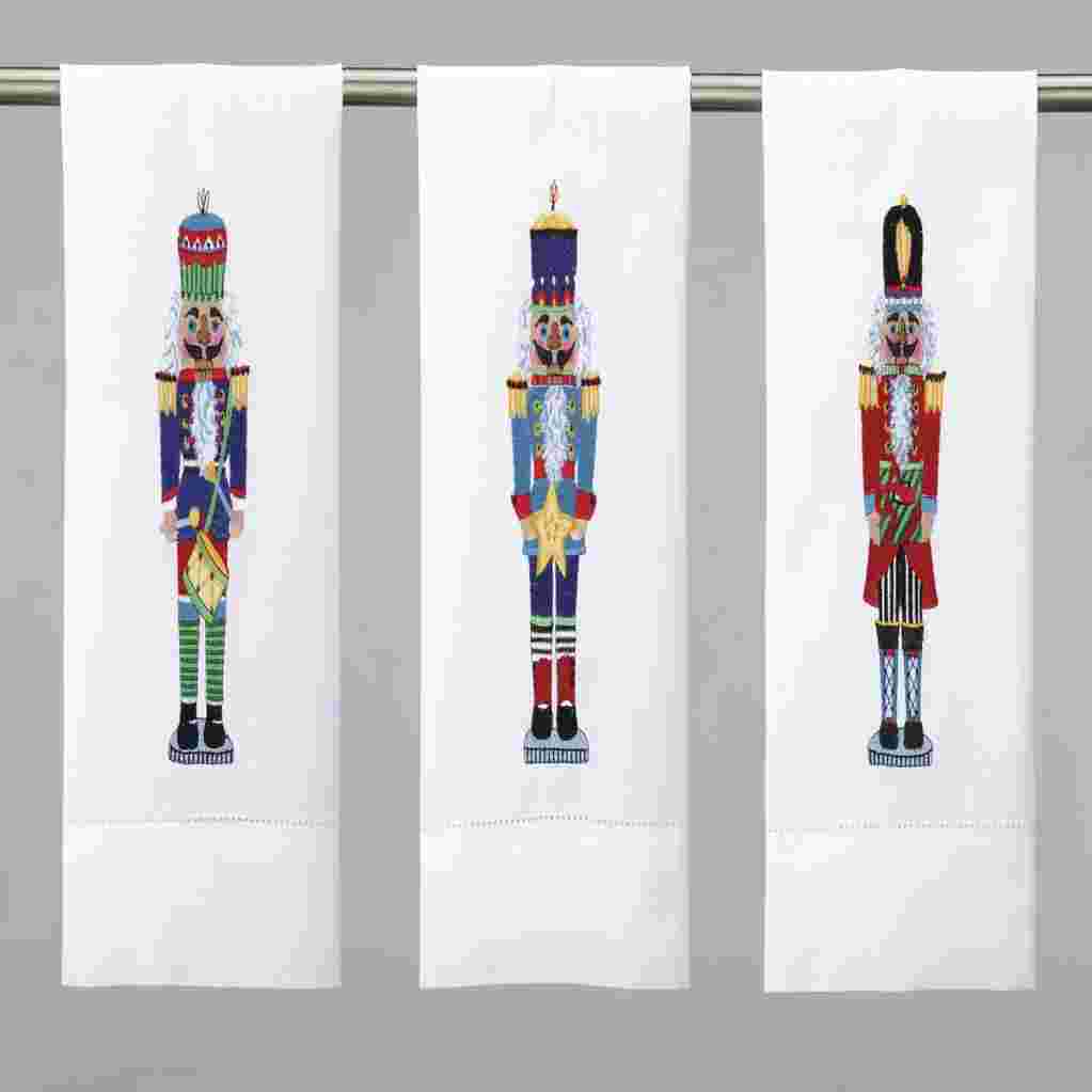 14 x 22 in. Nutcrackers with Gifts Embroidered Guest Towel