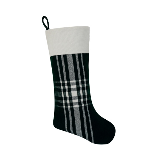 8.5 x 20 in. Christmas Green Woven Stocking