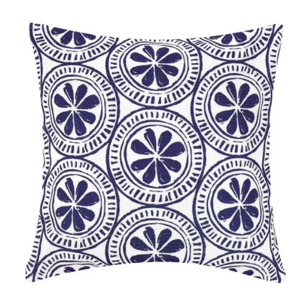 20 x 20 in. Navy Medallion Digital Printed Polyester Filler Pillow
