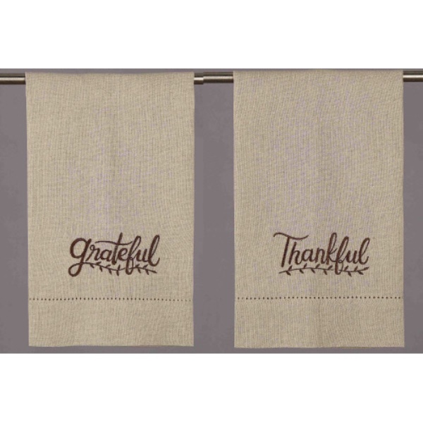 Picture of Peking Handicraft 04JES1274EC 14 x 22 in. Grateful Thankful GT 2 Design Kitchen Towel, Set of 8