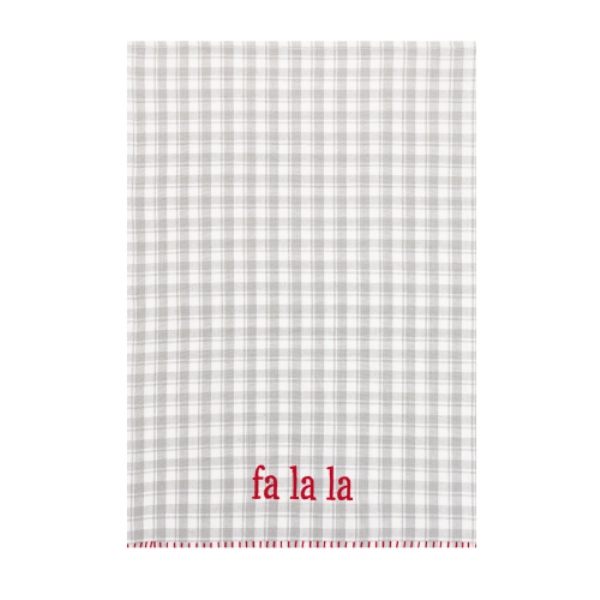 18 x 25 in. Gray Plaid Fa La La Kitchen Towel