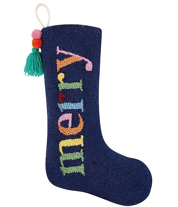 31APS83MC 12 x 20 in. Merry Stocking with Pom Tassel