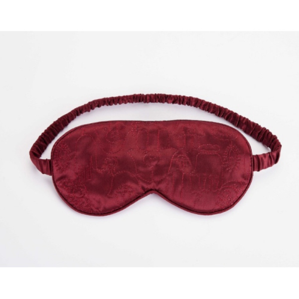 Picture of Peking Handicraft JBL73 8 x 4 in. Hamsa Burgundy Embroidered Quilted Eyemask
